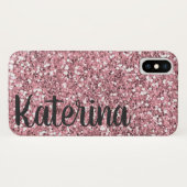 Coques Case-Mate iPhone Parties scintillant rose personnalisée avec votre  (Dos (Horizontal))