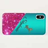 Coques Case-Mate iPhone Parties scintillant rose personnalisée et Aqua Spa (Dos (Horizontal))