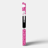 Coques Case-Mate iPhone Parties scintillant rose Pois blancs Monogramme (Verso / Gauche)