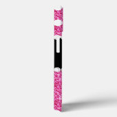 Coques Case-Mate iPhone Parties scintillant rose Pois blancs Monogramme (Verso / Droite)