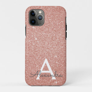 Case-Mate iPhone Case Parties scintillant rose Rose or et Monogramme éti