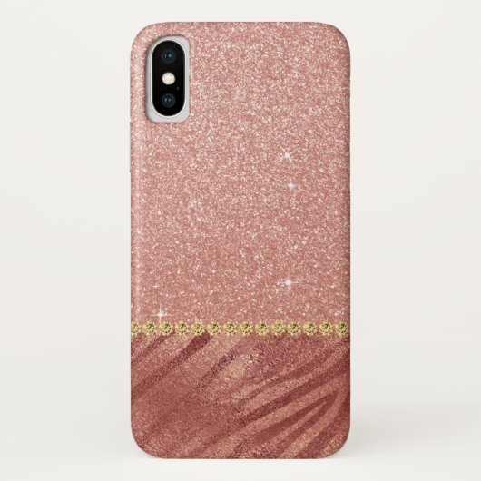Coques Case-Mate iPhone Parties scintillant rose Rose or et Poster de anim (Dos)