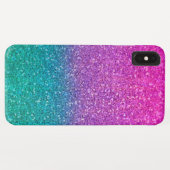 Coques Case-Mate iPhone Parties scintillant rose Turquoise Aqua bleu et vi (Dos (Horizontal))