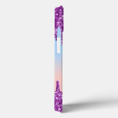 Coques Case-Mate iPhone Parties scintillant rose violet goutte nom hologra (Verso / Droite)