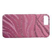 Coques Case-Mate iPhone Parties scintillant rose Zebra (Dos (Horizontal))