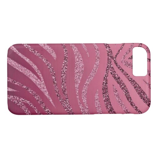 Coques Case-Mate iPhone Parties scintillant rose Zebra (Dos (Horizontal))