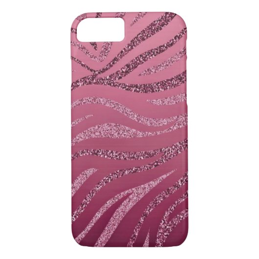 Coques Case-Mate iPhone Parties scintillant rose Zebra (Dos)