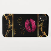 Coques Case-Mate iPhone Parties scintillant roses chaudes et Motif en marb (Dos (Horizontal))