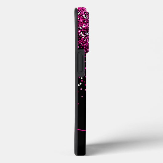 Coques Case-Mate iPhone Parties scintillant roses Monogrammes & Nom (Verso / Droite)