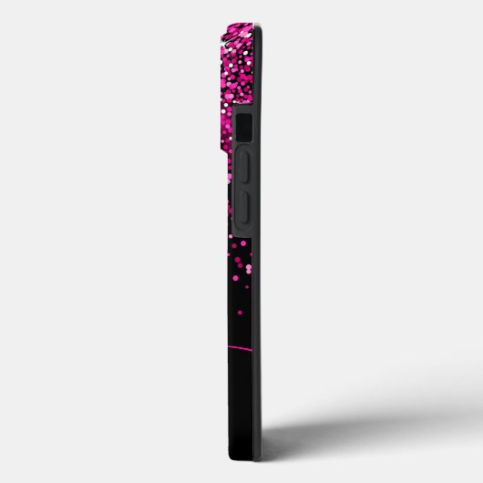 Coques Case-Mate iPhone Parties scintillant roses Monogrammes & Nom (Verso / Gauche)