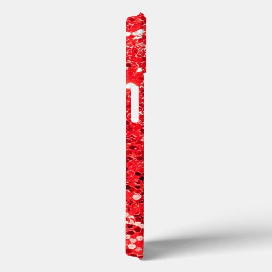 Coques Case-Mate iPhone Parties scintillant rouge avec monogramme (Verso / Droite)