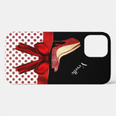 Coques Case-Mate iPhone Parties scintillant rouge chic Stilettos (Verso (horizontal))