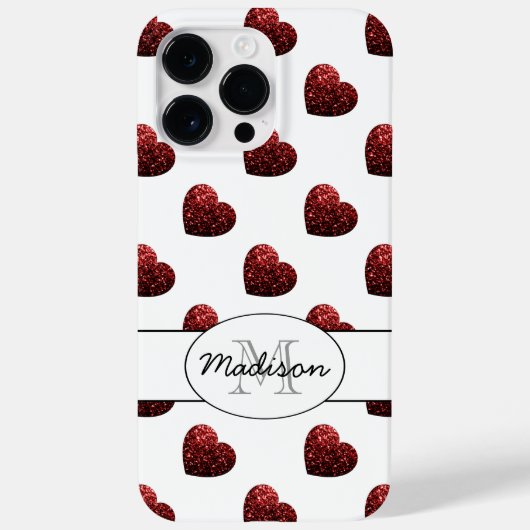 Coques Case-Mate iPhone Parties scintillant rouge étincelles Coeurs motif  (Verso)