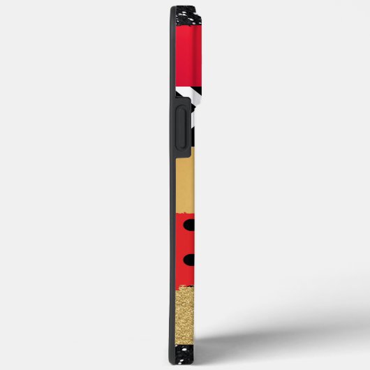 Coques Case-Mate iPhone Parties scintillant rouge Noir Brush Stroke Monogr (Verso / Droite)