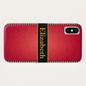 Coques Case-Mate iPhone Parties scintillant rouge personnalisée Faux Foil  (Dos (Horizontal))