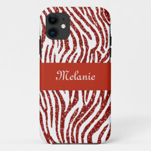 Case-Mate iPhone Case Parties scintillant rouge Zebra Monogram iPhone