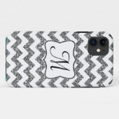 Coques Case-Mate iPhone Parties scintillant Silv moderne Chevron Monogramm (Dos (Horizontal))