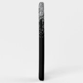 Coques Case-Mate iPhone Parties scintillant Silver Black Luxe Monogramme (Dos/Droite)
