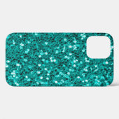 Coques Case-Mate iPhone Parties scintillant texture turquoise brillante (Verso (horizontal))