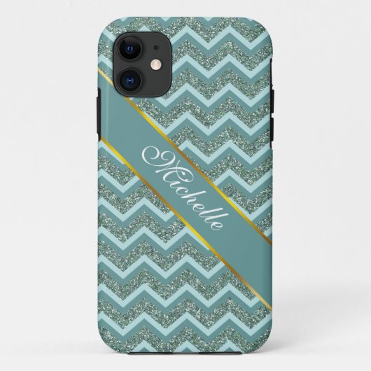 Coques Case-Mate iPhone Parties scintillant turquoise (Dos)