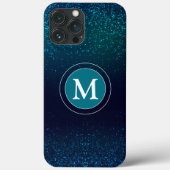 Coques Case-Mate iPhone Parties scintillant Turquoise fille Monogramme éti (Verso)