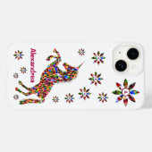 Coques Case-Mate iPhone Parties scintillant Unicorn Imaginaire Fleurs Pers (Verso (horizontal))