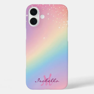 Coques iPhone 16 Plus Parties scintillant Unicorne arc-en-ciel