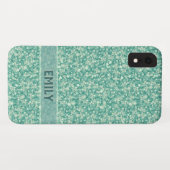 Coques Case-Mate iPhone Parties scintillant verte à la menthe (Dos (Horizontal))