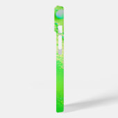 Coques Case-Mate iPhone Parties scintillant verte de chaux monogramme (Verso / Gauche)