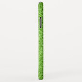 Coques Case-Mate iPhone Parties scintillant verte de chaux Monogramme mini (Dos/Droite)