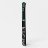 Coques Case-Mate iPhone Parties scintillant verte de menthe noire Monogram (Dos/Gauche)