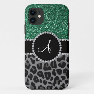 Case-Mate iPhone Case Parties scintillant verte de menthe noire Monogram