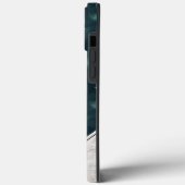 Coques Case-Mate iPhone Parties scintillant verte en argent Marbre Géode A (Verso / Gauche)