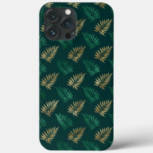 Case-Mate iPhone Case Parties scintillant verte et or sur Feuilles tropi