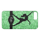 Coques Case-Mate iPhone Parties scintillant verte moderne et danseuse noir (Dos (Horizontal))