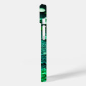 Coques Case-Mate iPhone Parties scintillant verte monogramme (Verso / Gauche)