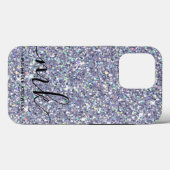 Coques Case-Mate iPhone Parties scintillant violet et bleu personnalisé Mo (Verso (horizontal))