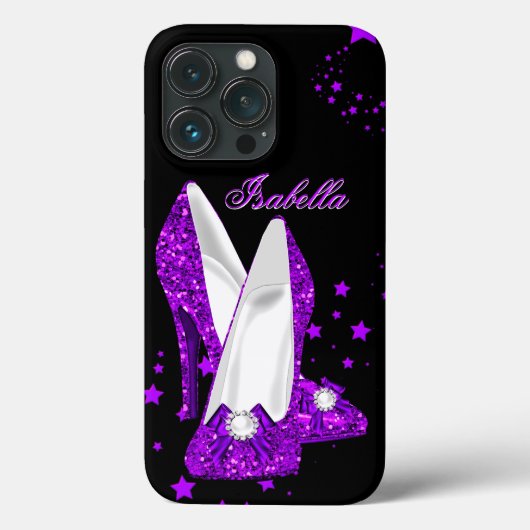 Coques Case-Mate iPhone Parties scintillant violet hauts talons noir (Verso)