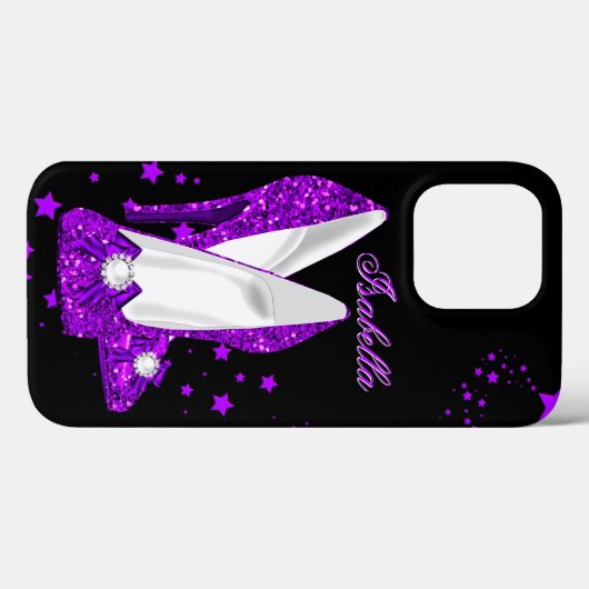 Coques Case-Mate iPhone Parties scintillant violet hauts talons noir (Verso (horizontal))