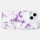 Coques Case-Mate iPhone Parties scintillant violet marbre personnalisé (Verso (horizontal))