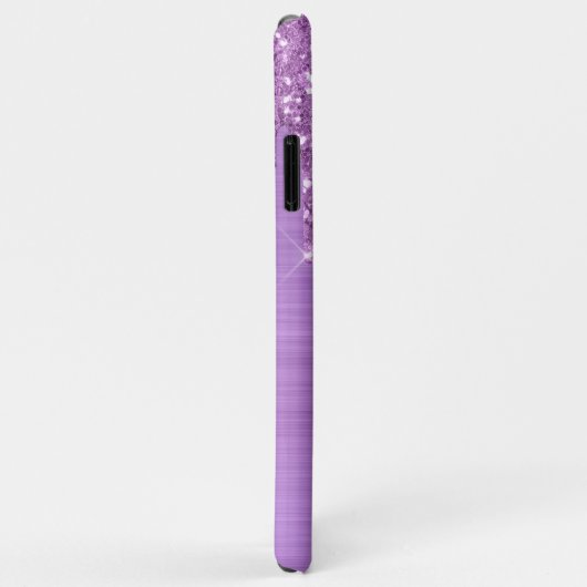 Coques Case-Mate iPhone Parties scintillant violet Monogramme Coque-coque (Dos/Droite)