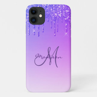Case-Mate iPhone Case Parties scintillant Violet Monogramme Étincelles G