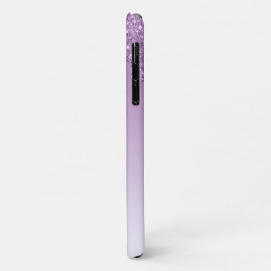 Coques Case-Mate iPhone Parties scintillant Violet Monogramme Étincelles G (Dos/Gauche)