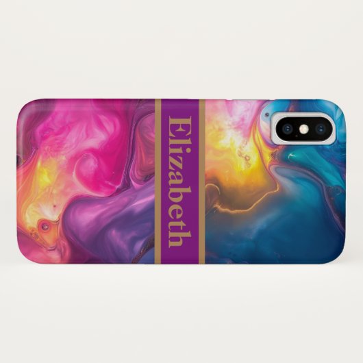 Coques Case-Mate iPhone Parties scintillant violet personnalisée Faux Foil (Dos (Horizontal))