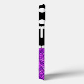 Coques Case-Mate iPhone Parties scintillant violet Pois blancs Monogramme (Verso / Droite)
