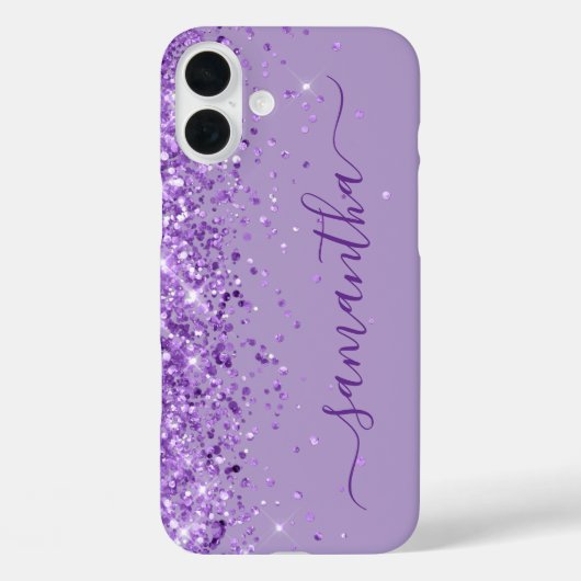 Coques Case-Mate iPhone Parties scintillant violet signature fille (Verso)
