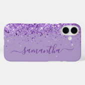 Coques Case-Mate iPhone Parties scintillant violet signature fille (Verso (horizontal))