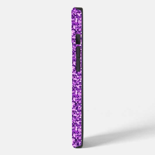 Coques Case-Mate iPhone Parties scintillant violet tendance Monogramme Nom (Verso / Gauche)