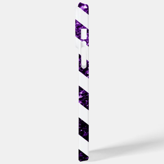 Coques Case-Mate iPhone Parties scintillant violette foncée et Chevron bla (Verso / Gauche)