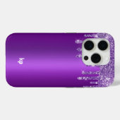 Coques Case-Mate iPhone Parties scintillant violette moderne goutte sur le (Verso (horizontal))